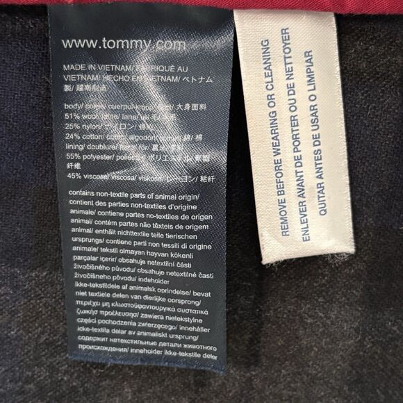 Tommy Hilfiger Blazer Mens 44 Blue Grey Plaid Wool Two Button Jacket - Picture 5 of 10